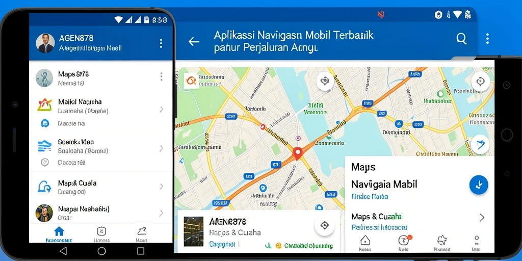 Antarmuka AGEN878 menampilkan rute navigasi yang jelas dan informatif.