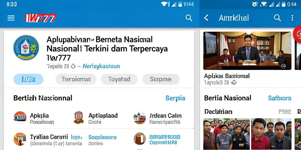 Tampilan antarmuka aplikasi IW777 yang menarik dan informatif.