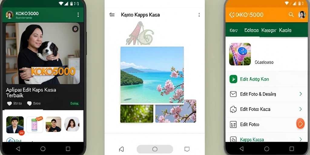 Tampilan antarmuka KOKO5000 untuk Edit Foto Kertas Kaca yang menarik.