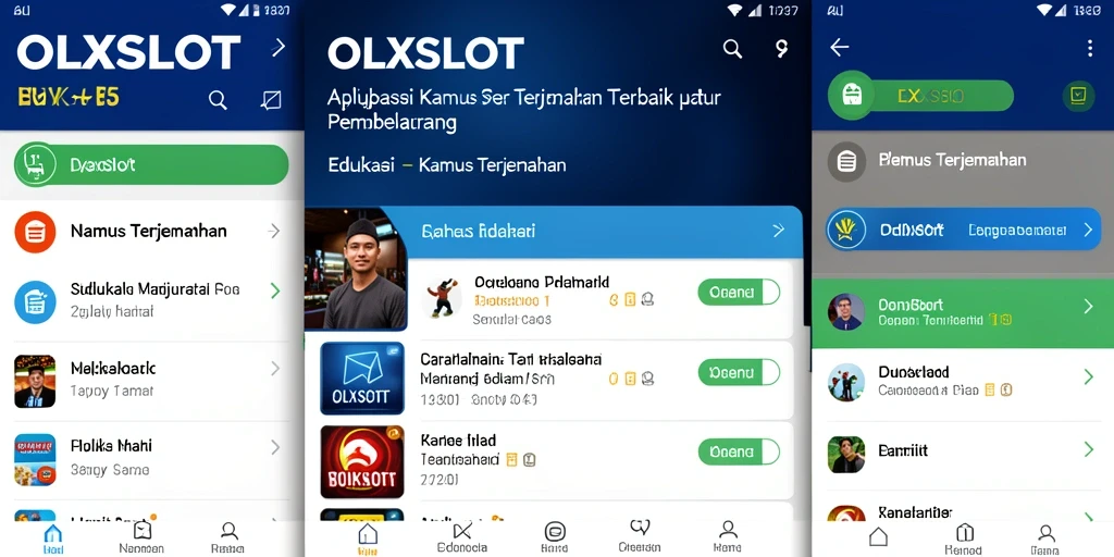 Tampilan antarmuka aplikasi OLXSLOT yang sederhana dan fungsional.