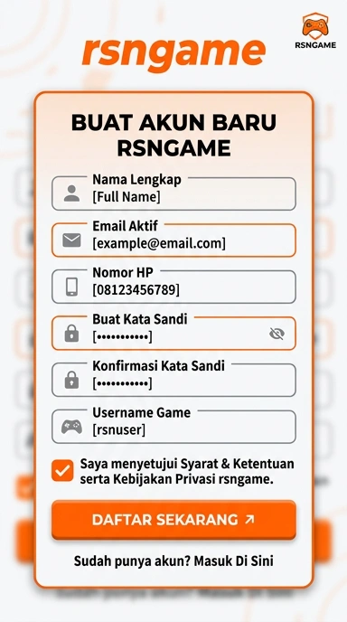 Daftar Akun Baru rsngame Mudah dan Cepat
